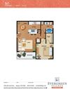 Evergreen at Delta Ridge Apartments 1x1 Floor Plan